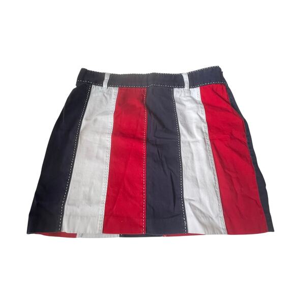 Tommy Hilfiger Y2K Vintage Red White Blue Mini Skirt Whipstitch Size 10 - Picture 2 of 12